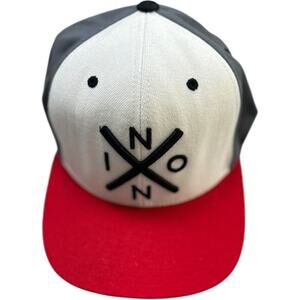 NWOT Rare Color Nixon Starter Cap Baseball Hat Bright Red, Gray, White Snap Back